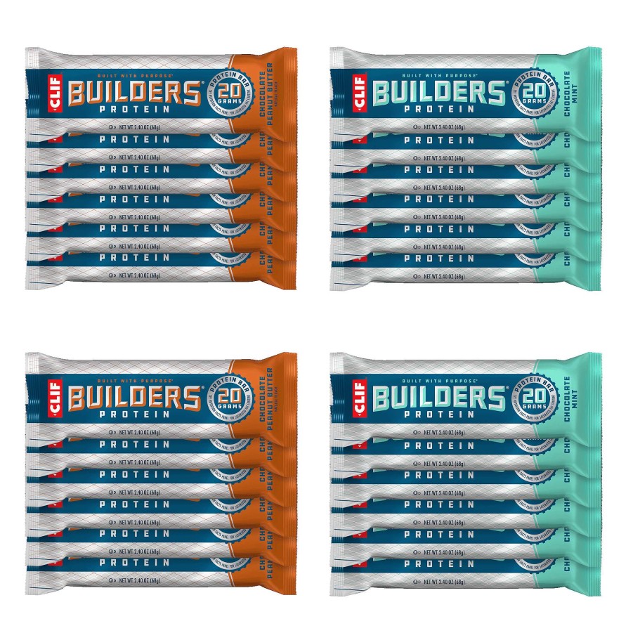 Wees Gewild Clif Bar | Clif Builders® Chocolade Pindakaas & Chocolade Munt Variatiepakket, 24 Repen