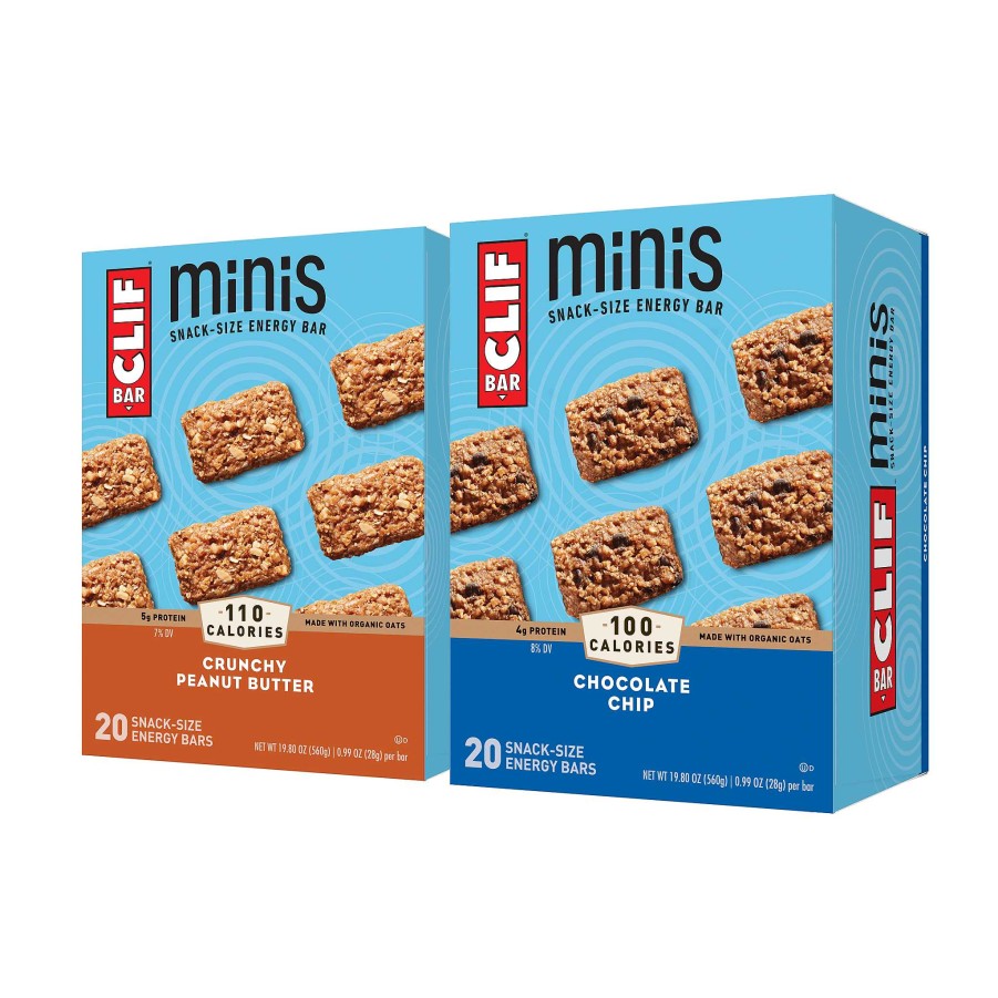 Gewild Worden Clif Bar | Clif Bar Minis Chocoladestukje & Knapperige Pindakaas Variatiepakket, 40 Repen